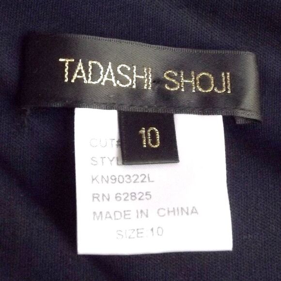 TADASHI SHOJI Gown/Dress, 10, Navy Blue Mesh/Sequins underneath, Cowl neck, SS - Picture 12 of 14